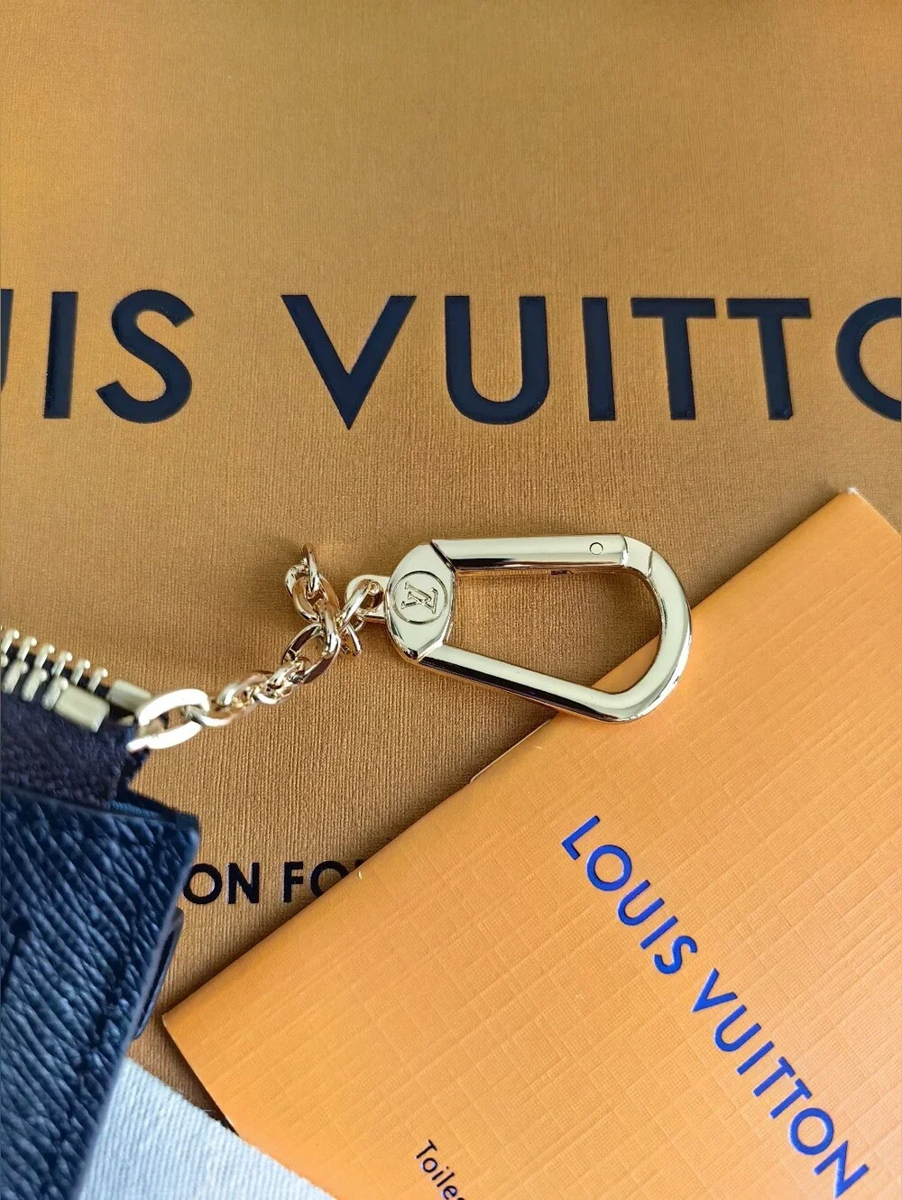 Louis Vuitton Monogram Key Pouch Wallet in Dark Brown with Gold Hardware